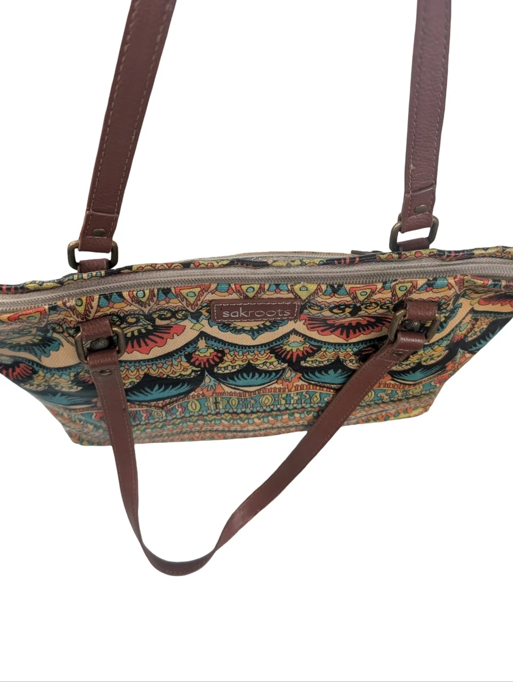 Sakroots Artist Circle Tote Colorful Boho Print Shoulder Bag